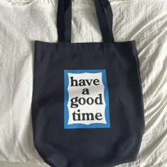 ネイビー トートバッグ have a good time