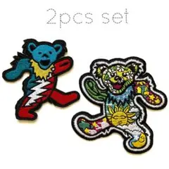 【2枚セット】グレイトフルデッド☮︎ダンシングベア☮︎ワッペン☮︎【匿名配送】