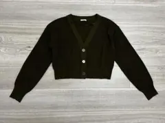 GU ウォッシャブルクロップドカーディガン(長袖) オリーブ