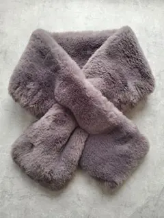 coca コカ　フェイクファー　ティペット　マフラー ダークブラウン