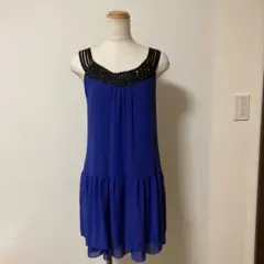 Q luxe ブルーパーティミニドレス38