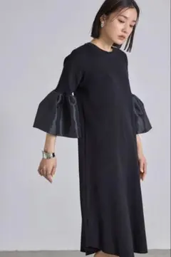 新品⭐︎タグ付き ノスタルジア 袖フレア ブラック ワンピース Ｍ