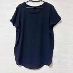 ANN TAYLOR ブラック 黒 シフォン 半袖トップス Lサイズ