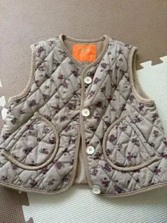 ZARA 花柄キルティングダウンベスト 2-3歳