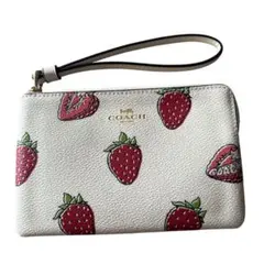 【未使用・訳あり】COACH ストロベリー リストレット ポーチ 小物入