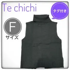 新品タグ付｜テチチ タートル ニットベスト チャコール F レイヤード
