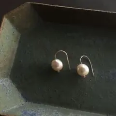 □■ 14kgf 国産あこやパールバロックパールピアス　8mm■□