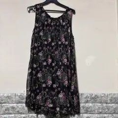 花柄ノースリーブチュニック M-L