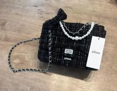 pium 渋谷109限定ノベルティ ハートツイードバッグ グレー - メルカリ