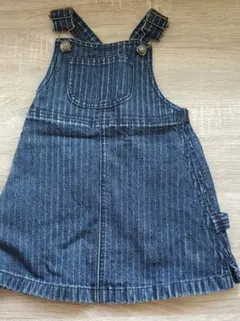 babyGAP 12~18 デニム ジャンパースカート ストライプ