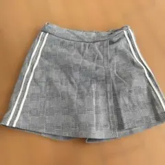 PINK-latte グレー 千鳥格子柄スカート風キュロットショートパンツ160