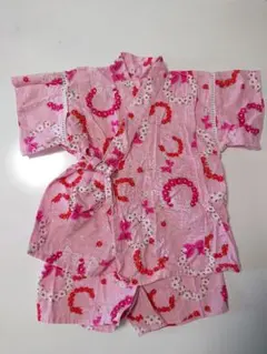 甚平 ピンク花柄 女の子 80cm セパレート