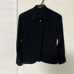 ペイトンプレイス透け感黒ブラウス