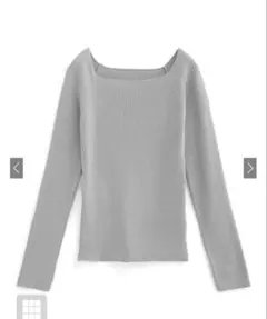 GRL スクエアネックリブニットトップス【ru1145】