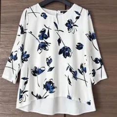 INDIVI 花柄シフォンブラウス