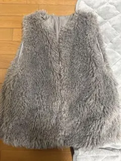 グレー フリース ノースリーブベスト