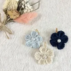 【ゴム交換OK】お花のヘアゴム 3個セット ハンドメイド キッズ ベビー