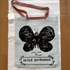 minä perhonen トートバッグ 30周年記念　ukka 再値下⭐︎mina perhonen30周年ukkaライトブルー ワンマイルバッグ