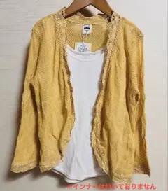 【C.L.N】イエロー レースカーディガン