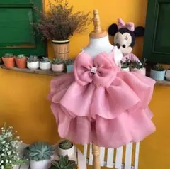 〖可愛い3点セット〗ピンク ベビードレス