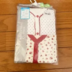新品70 年中素材　前開きロンパース 2枚　小花柄
