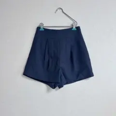 タック入りハイウエストショートパンツat1276 ネイビー プリーツ GRL