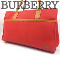 【美品】BURBERRYBLUELABEL ミニトート ハンドバッグ レッド バーバリーブルーレーベル ミニトートバッグ ハンドバッグ ノバ