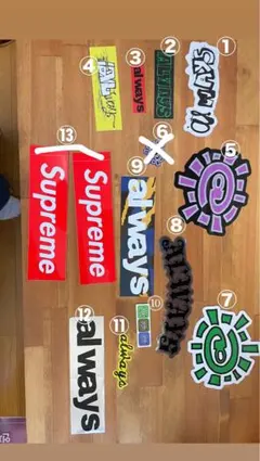 always、supreme シールセット