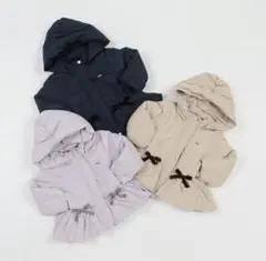 新品未使用品 100.110 プティマイン ネイビーダウンコート フード取外し可