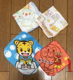 まとめて　しまじろう　アンパンマン　ポケモン ハンカチ４枚セット