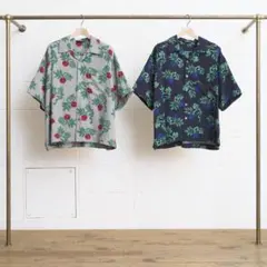 UNUSED US1405 レーヨンオープンカラーシャツ size2 Navyのサムネイル