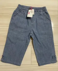 新品　KP ニットプランナー　デニム風リボン付きハーフパンツ　130cm