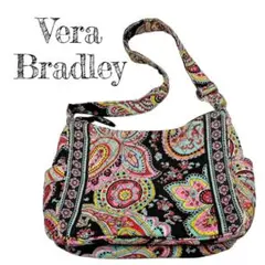 Vera Bradley カバン　バッグ　キルティング　黒　ブラック　派手のサムネイル