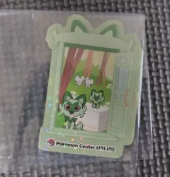 【新品未使用】ポケモンセンター ピカチュウ賞　ステッカー ニャオハ ホロ有のサムネイル