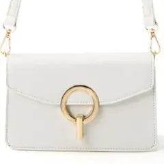 【GRL】リングバックルショルダーバッグ（ホワイト）tr54