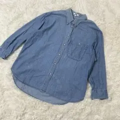 【c2990】☘️UNIQLO U シャツ　デニム　ブルー 長袖