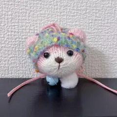 クマ 編み物 ハンドメイド チャーム キーホルダー ストラップ あみぐるみ