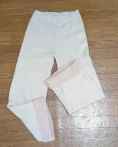 中ボア リブ編みフレアパンツ Mサイズ ベージュ