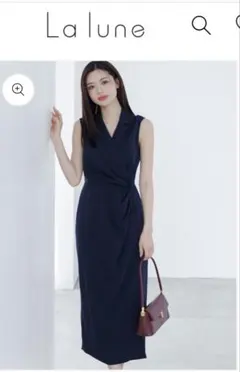 【値下げ】La lune 新作ノースリーブカシュクールドレープワンピースのサムネイル
