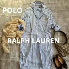 POLO RALPH LAUREN シャツワンピース ストライプ 綿100%
