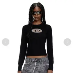 DIESEL 正規品　ブラック 長袖ニットセーターのサムネイル
