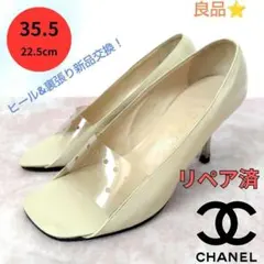 ✨️腕利き職人リペア済✨️良品【シャネル】ロゴ クリアヒール パンプス サンダルのサムネイル