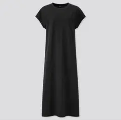 【試着のみ】UNIQLO スムースコットン フレンチスリーブ ロングワンピース