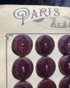 アンティークフランス製ボタンシート ボタン24コセット f-1104