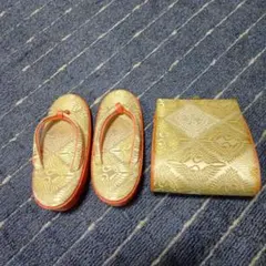 七五三用 金色の下駄とバッグセット