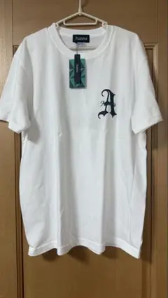 Lサイズ メンズ 新品未使用 半袖Tシャツ ホワイト 100%綿 刺繍