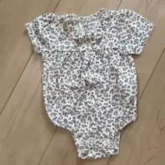 オーガニックコットン 花柄ロンパース