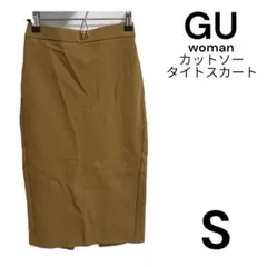 新品 GU ジーユー カットソー タイトスカート S イエロー レディース