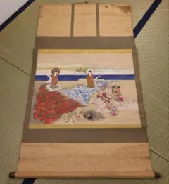 漆芸家（無鑑査）大西忠夫作漆画、（作品名）「咲く」真作保証