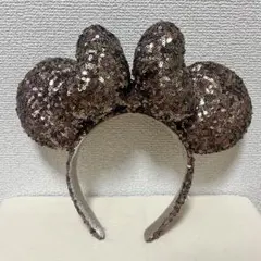ディズニー　ミニー　スパンコールカチューシャ　ブラウン